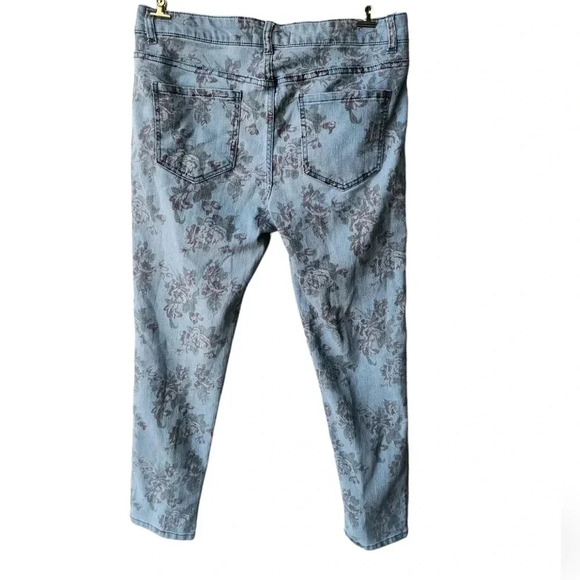 21 Denim by Forever 21 Women's Floral Print Low Rise Skinny Jeans, 30 - Picture 2 of 8